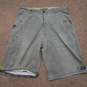 Bugle Boy Vintage Shorts Mens 34 Green Ripstop Cargo Drawstring Hem